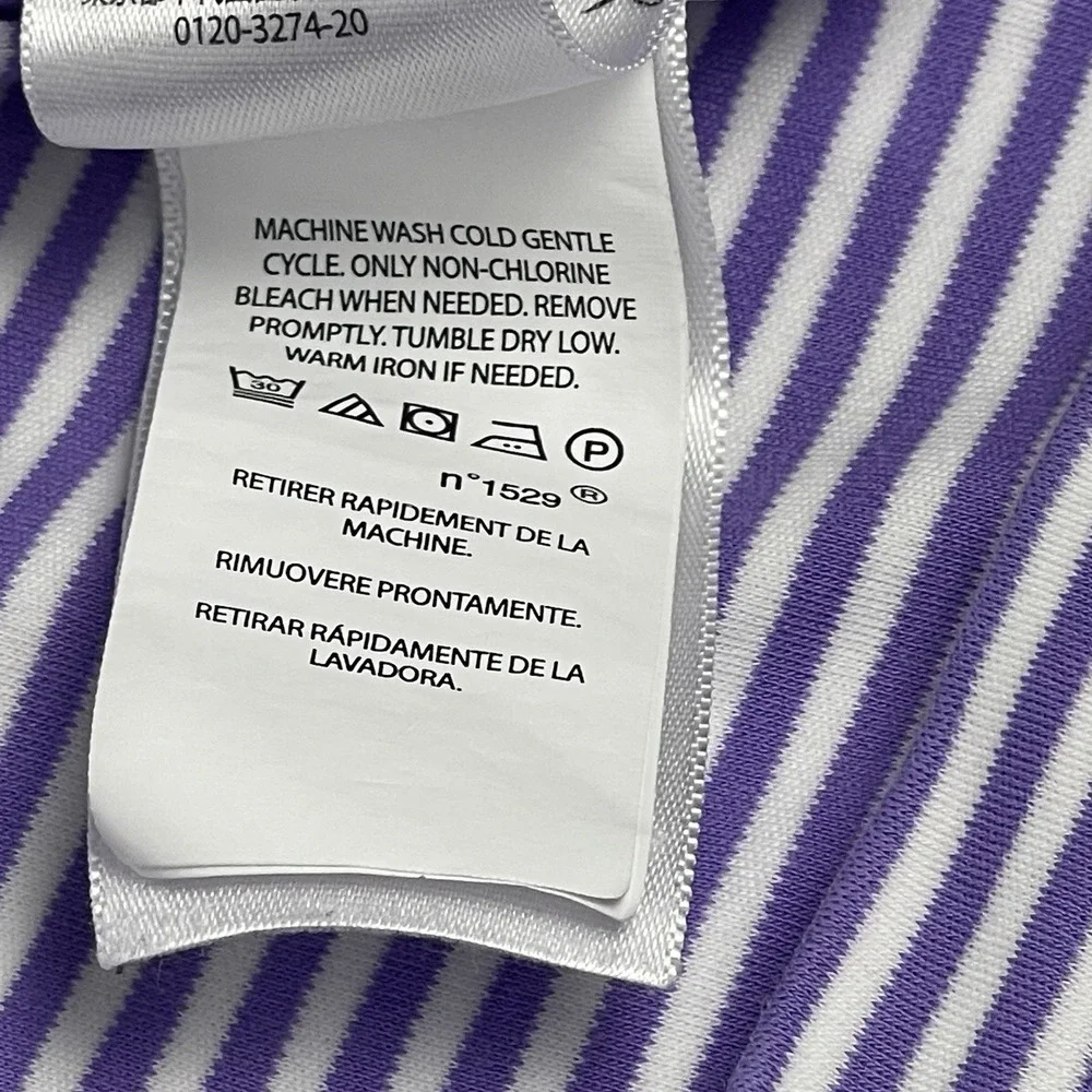 Polo Ralph Lauren Classic Fit Men's Large Purple White Stripe Flesh Pony